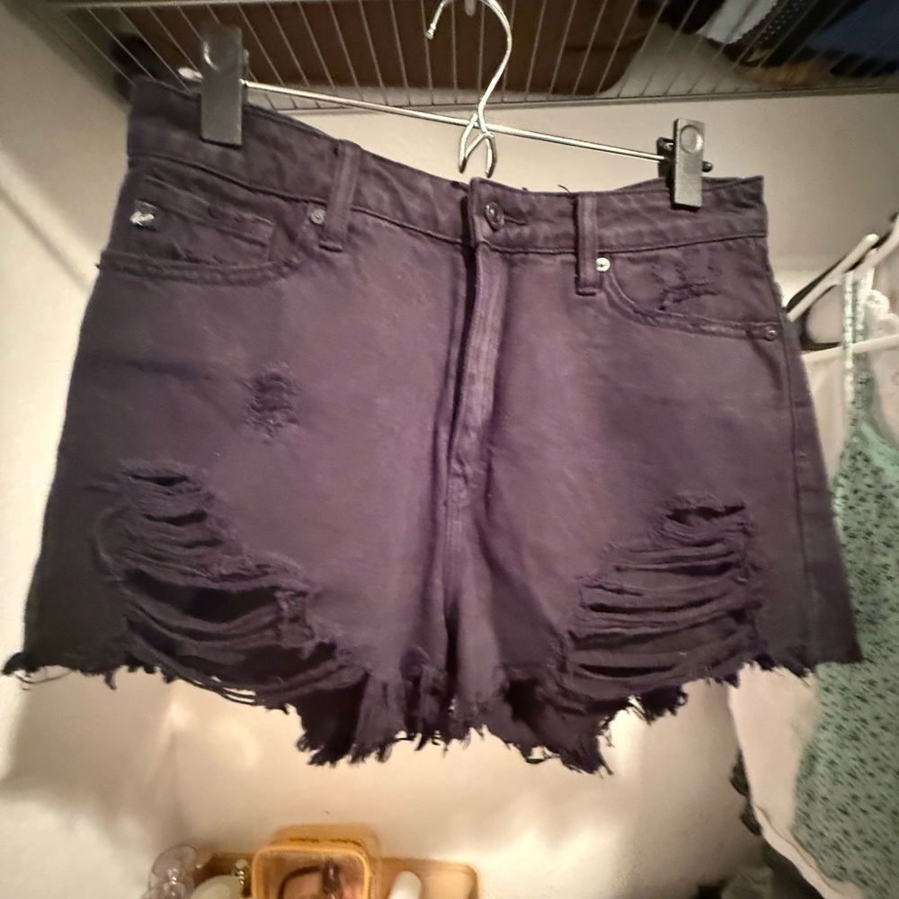 KanCan Black Distressed Jean Shorts High-Waisted